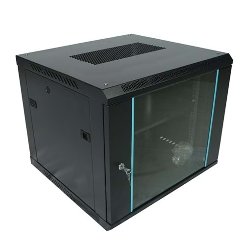 Racksan MT-6609S 9U Duvar Tipi Kabinet (500-600-600) Raf+Fan+Priz