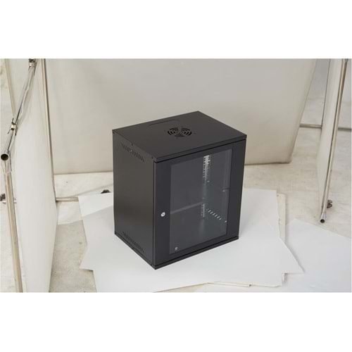 Racksan SE-6412S 12U Duvar Tipi Kabinet (600-530-400) Raf+Fan+Priz