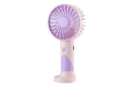 Feny FN-F20 Pembe-Mor Kademeli Ultra Sessiz Şarjlı Taşınabilir 500Mah Mini El Fanı
