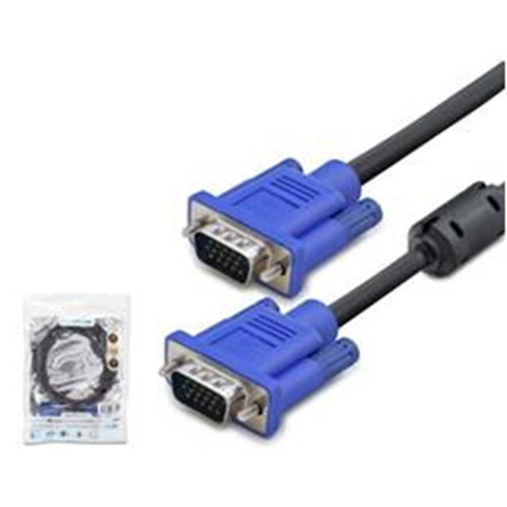 HADRON HDX7785 VGA Kablo OD 7.3 mm A Kalite 15 m - Siyah Mav
