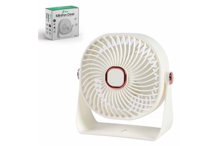 Feny FN-F55 Beyaz Ultra Sessiz 3 Kademeli Şarjlı 800Mah Masa Fanı 4