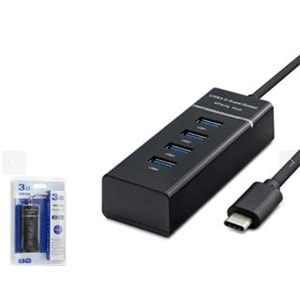 HADRON HDX7045 Type-C 3.0 Hub 4 Port 5 Gbps Siyah