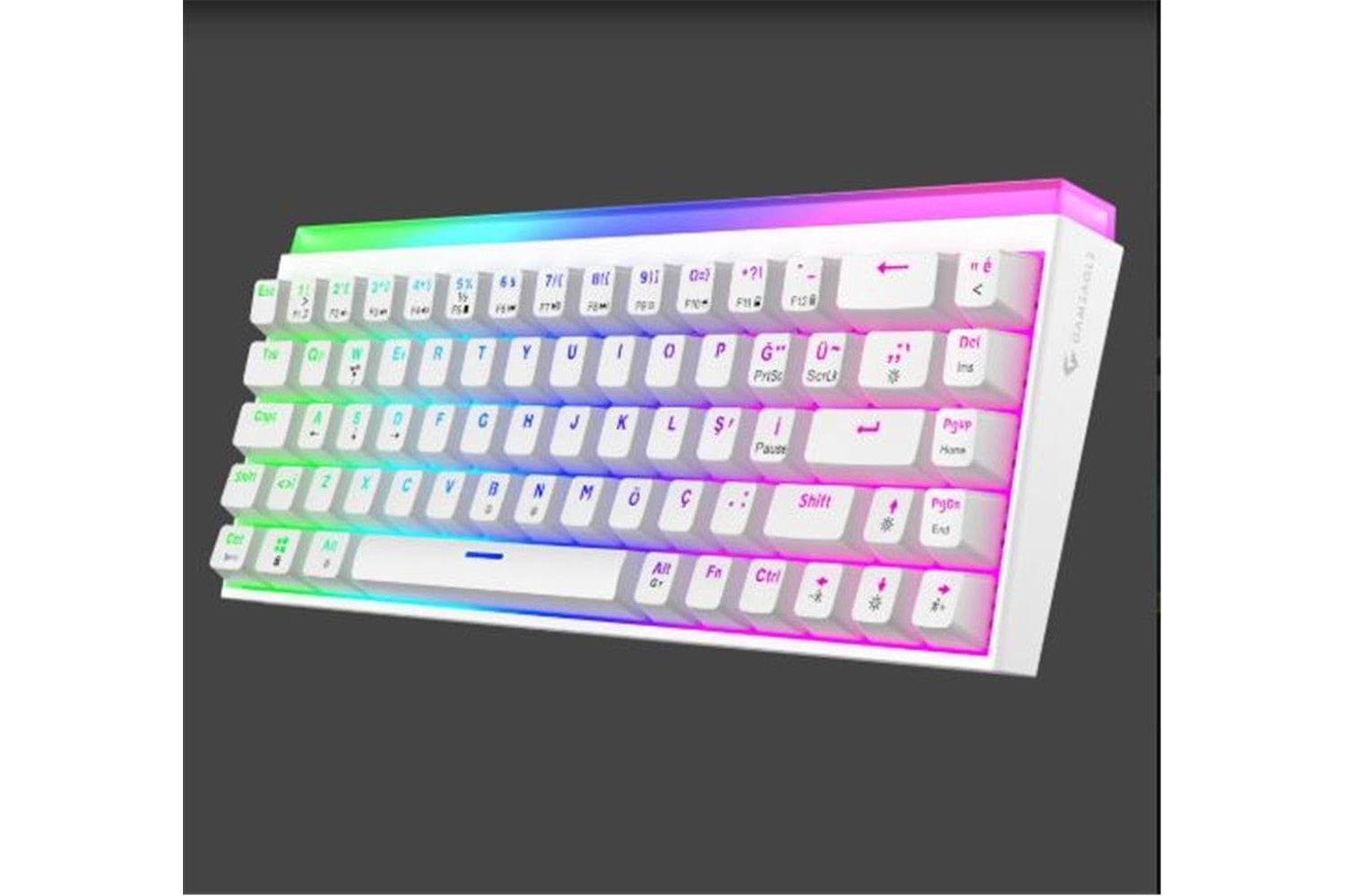 Gameagle GE2019 Hera RGB Kablolu Tr Layout Mekanik Beyaz Oyuncu Klavyesi 