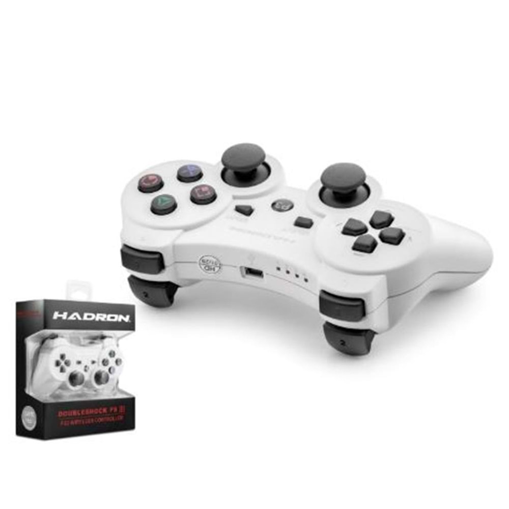 HADRON HD325B PS3 Uyumlu Kablosuz Bluetooth GamePad Oyun Kolu DoubleShock III - Beyaz