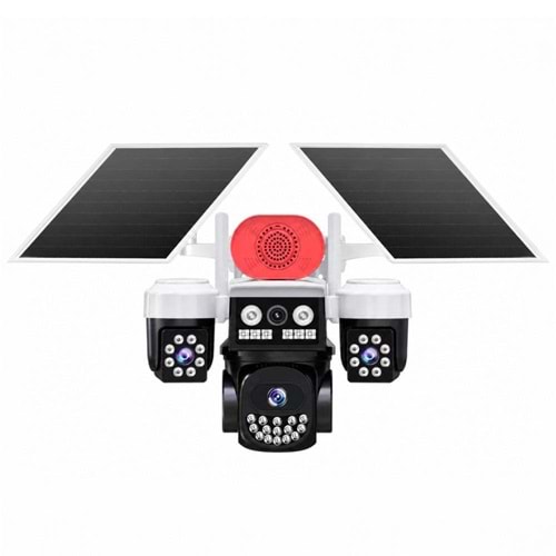 Joysee S3 9Mp AOR 4G 3.6mm+2x2.8mm 2 Solar Üç Kamera 19IR+18Led PTZ Kamera