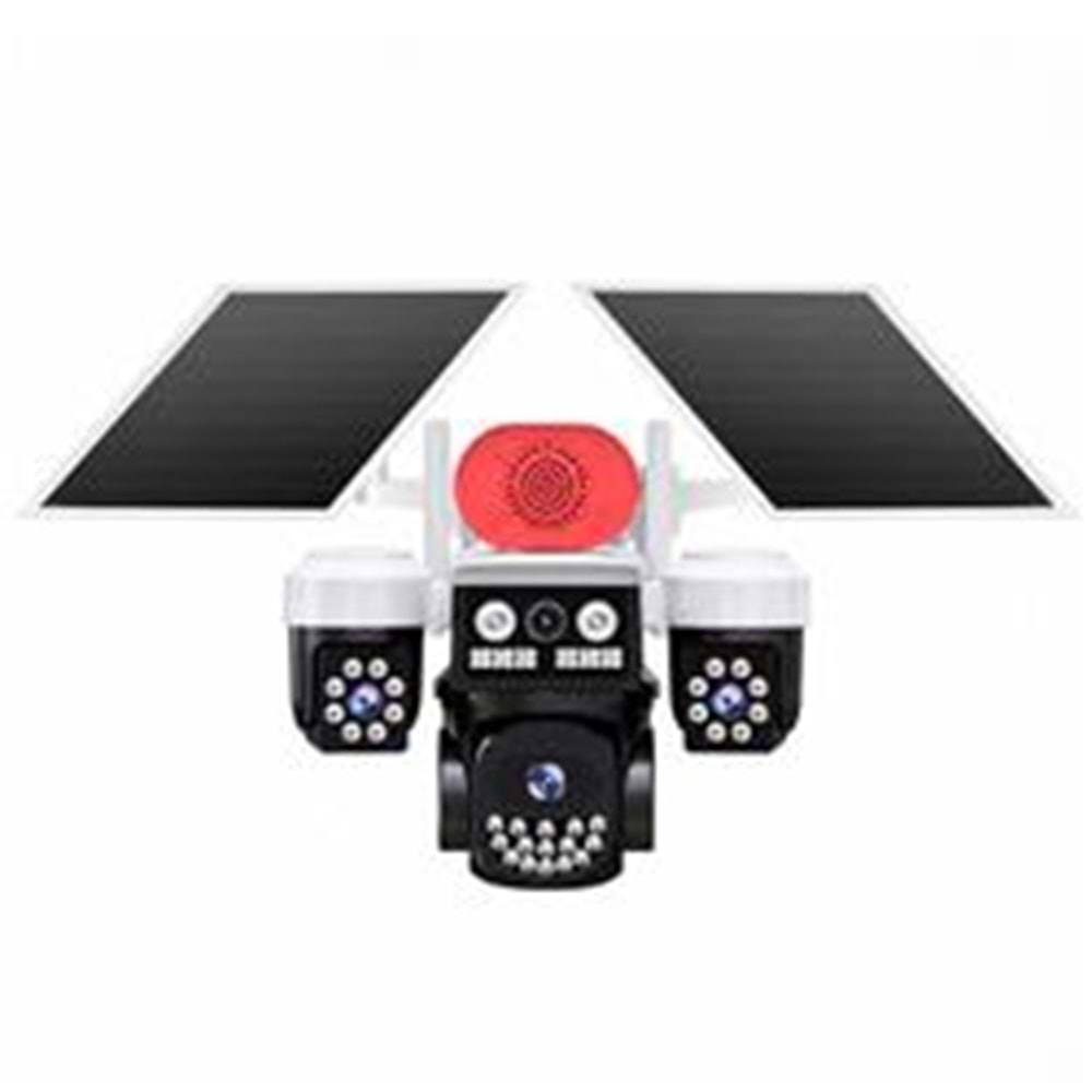 Joysee S3 9Mp AOR 4G 3.6mm+2x2.8mm 2 Solar Üç Kamera 19IR+18Led PTZ Kamera