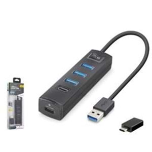 iETOP TU359 USB Type-C 3.2 Gen1 Anahtarlı Hub 4 Port 5 Gbps Siyah