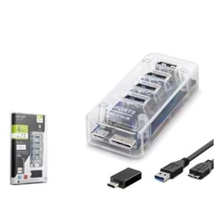iETOP U336 USB Type-C 3.1 Gen1 Hub 4 Port 5 Gbps Şeffaf