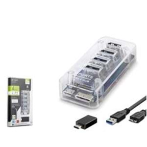 iETOP U336 USB Type-C 3.1 Gen1 Hub 4 Port 5 Gbps Şeffaf