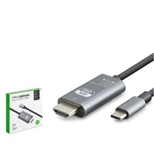 HADRON HDX7853 Type-C to HDMI Görüntü Kablosu 4K 30 Hz 1.8 m Gri