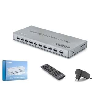 HADRON HDX1434 HDMI Video Wall Controller Kumandalı 4K 9 Ekran Gri