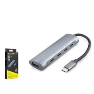 HADRON HDX7895 Type-C 3.2 Gen2 PD Hub 5 Port 10 Gbps 100W Gri