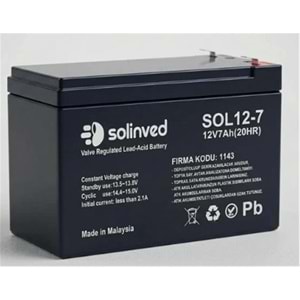 Solinved 12v 7AH Kuru Akü 