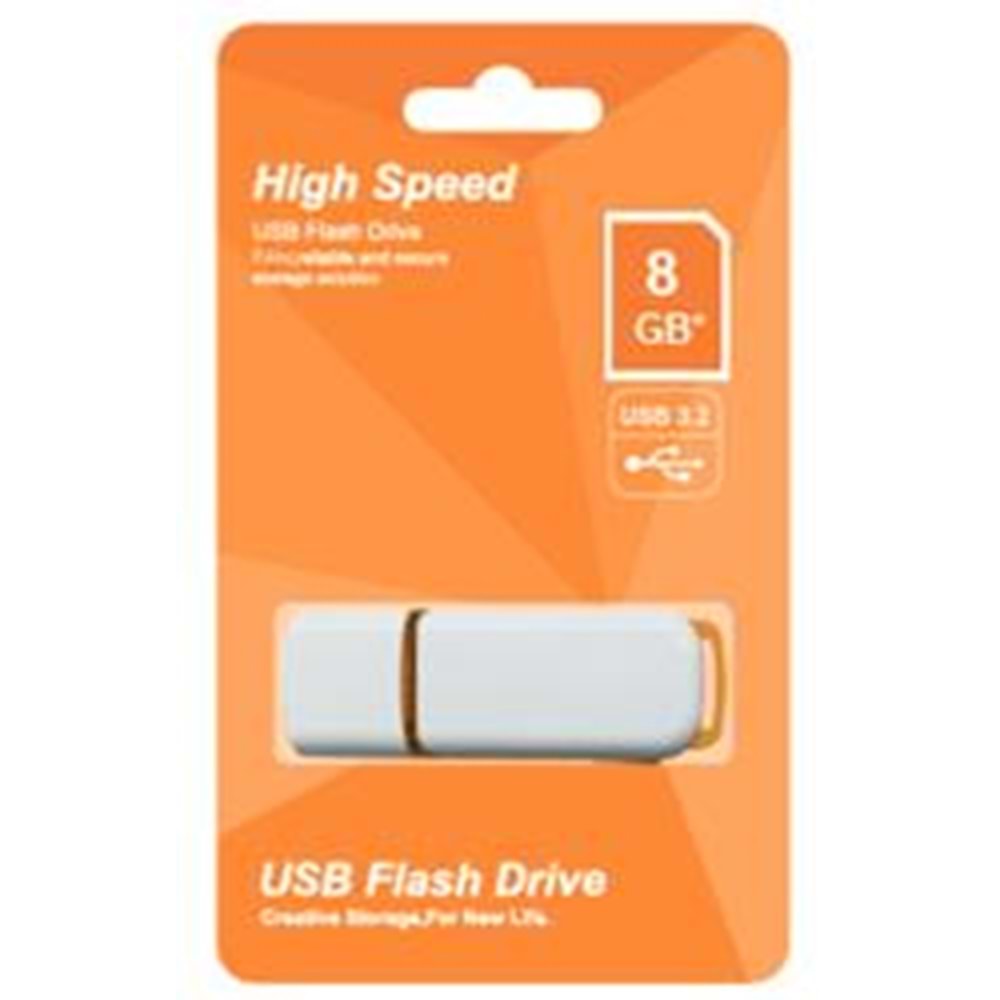 Elba 8GB Plastik Beyaz-Turuncu 3.2 USB Flash Bellek