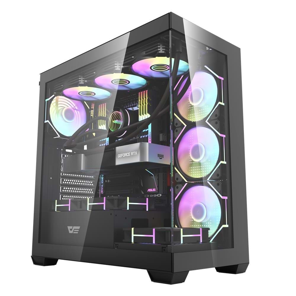 darkFlash DS900-B 650W 80+ Power Supply 4-12cm ARGB Fan Siyah Kasa