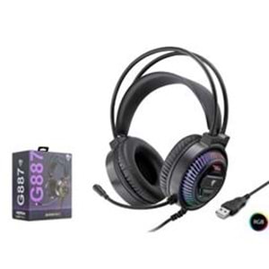 MOFAN G887 USB RGB 7.1 Surround Over-Ear Mikrofonlu Gaming Kulaklık Siyah