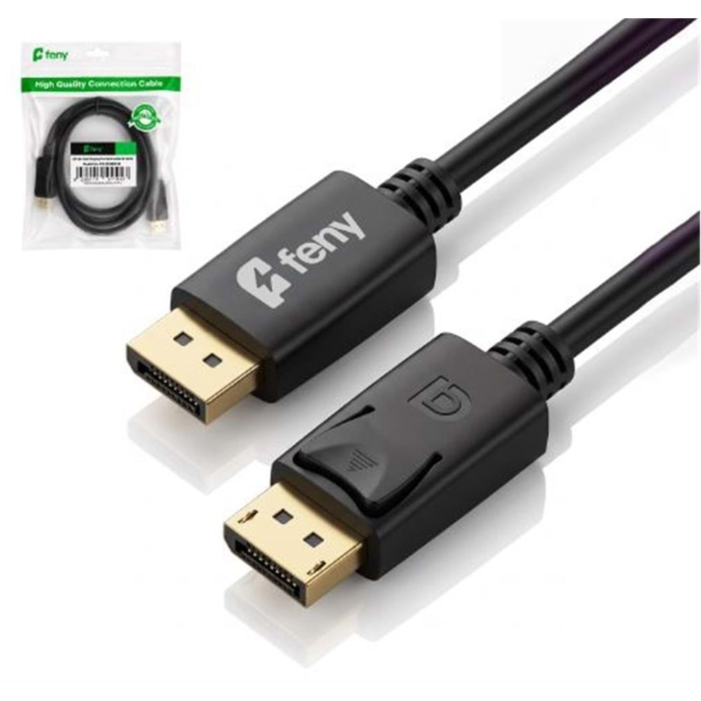 Feny FN-DS4K10 Displayport V1.2 M-M 4K@60Hz 2K@165Hz Altın Kaplama 5m Kablo