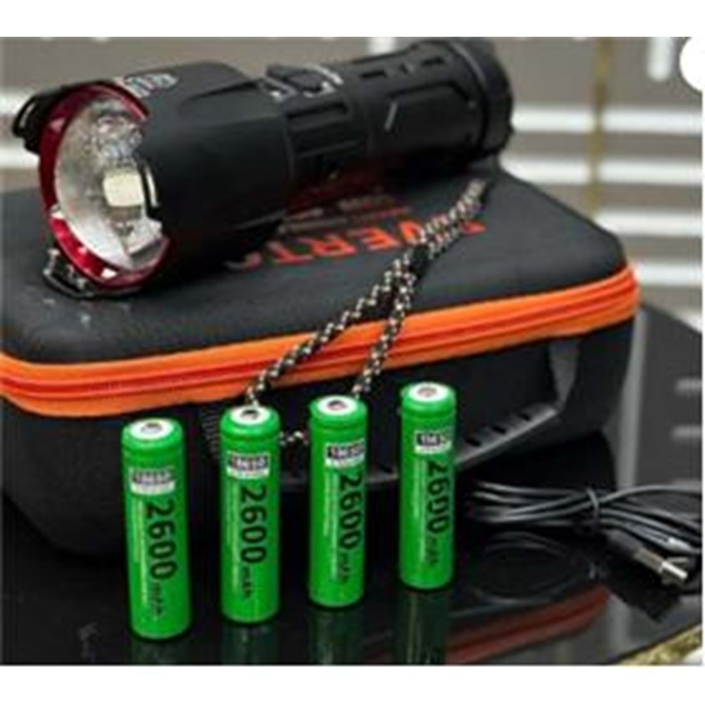 Everton RT-T709 Çantalı Metal Fener 60w 6000 lümen Led Gösterge 4-2600 mah Şarjlı Pil Zoomlu