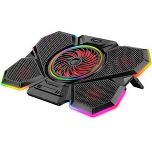 Rampage S47 COOLFLOW 5 Adet Kırmızı Led Fan 1 Usb 7 Kademe 17.3 Notebook Soğutucu Stand
