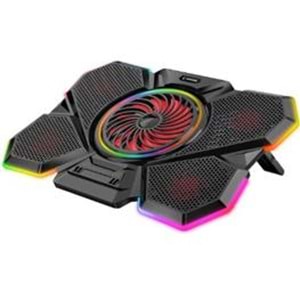 Rampage S47 COOLFLOW 5 Adet Kırmızı Led Fan 1 Usb 7 Kademe 17.3 Notebook Soğutucu Stand