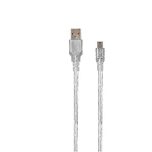 S-link SL-UK53 Usb2.0 3m Şeffaf Usb AM-Mini 5pin Kablo