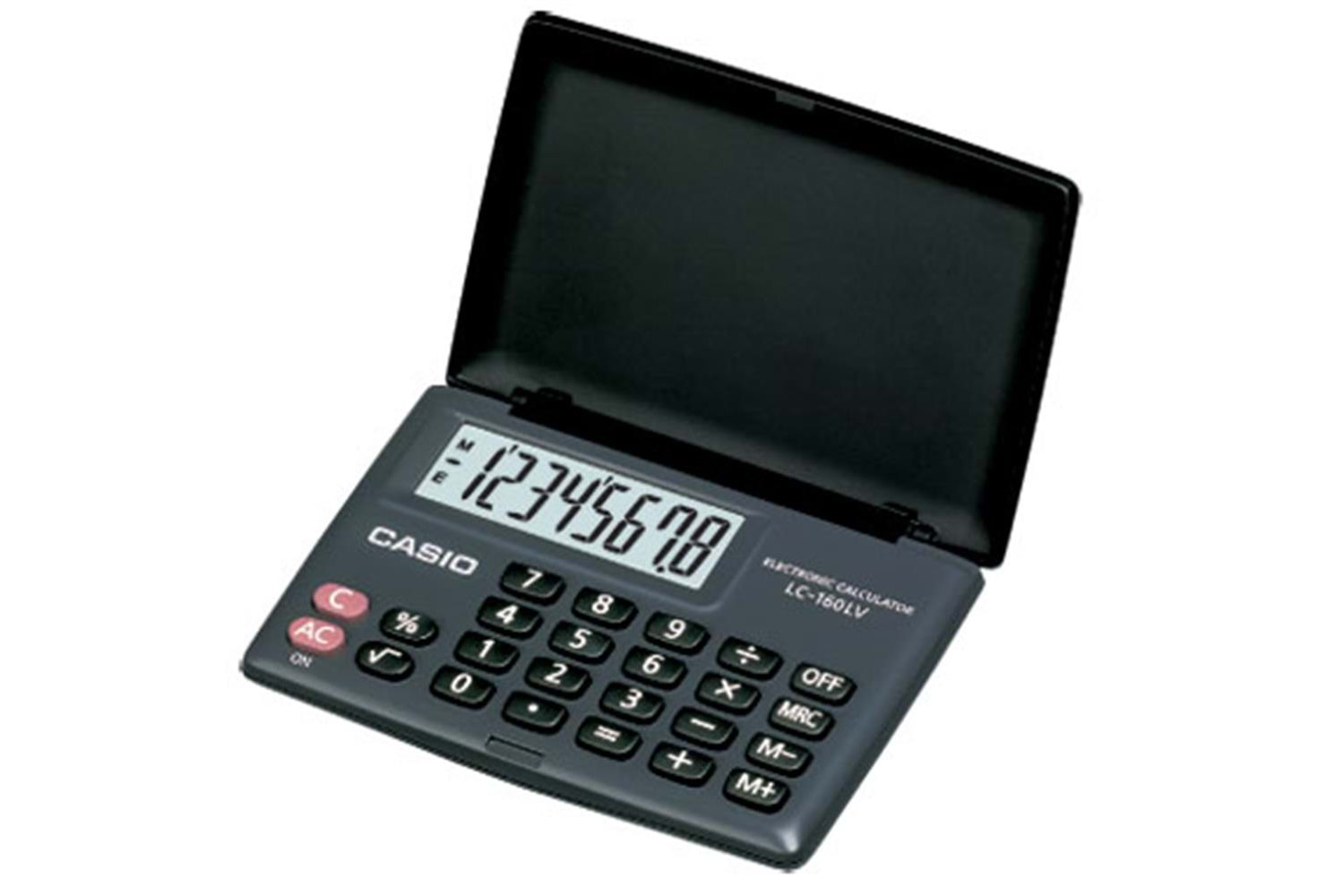 Casio LC-160LV-BK 8 Hane Siyah Cep Tipi Hesap Makinesi