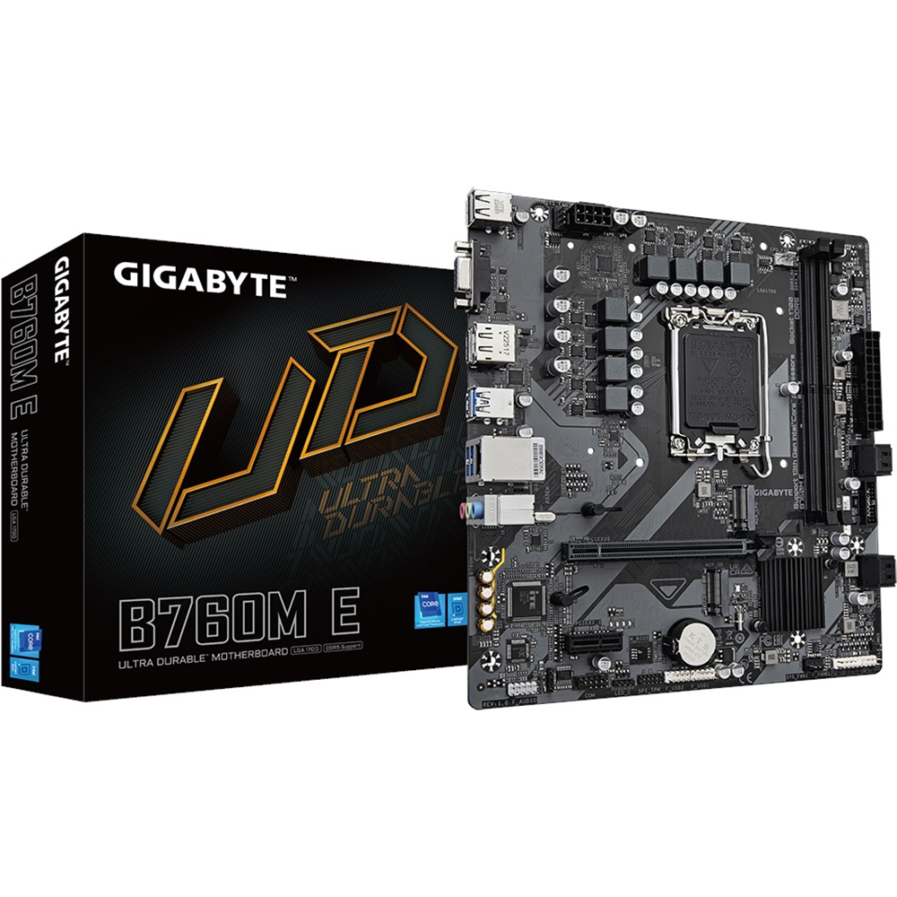 GIGABYTE B760M-E DDR5 HDMI VGA DP PCIe 4.0 16X 1700p mATX 