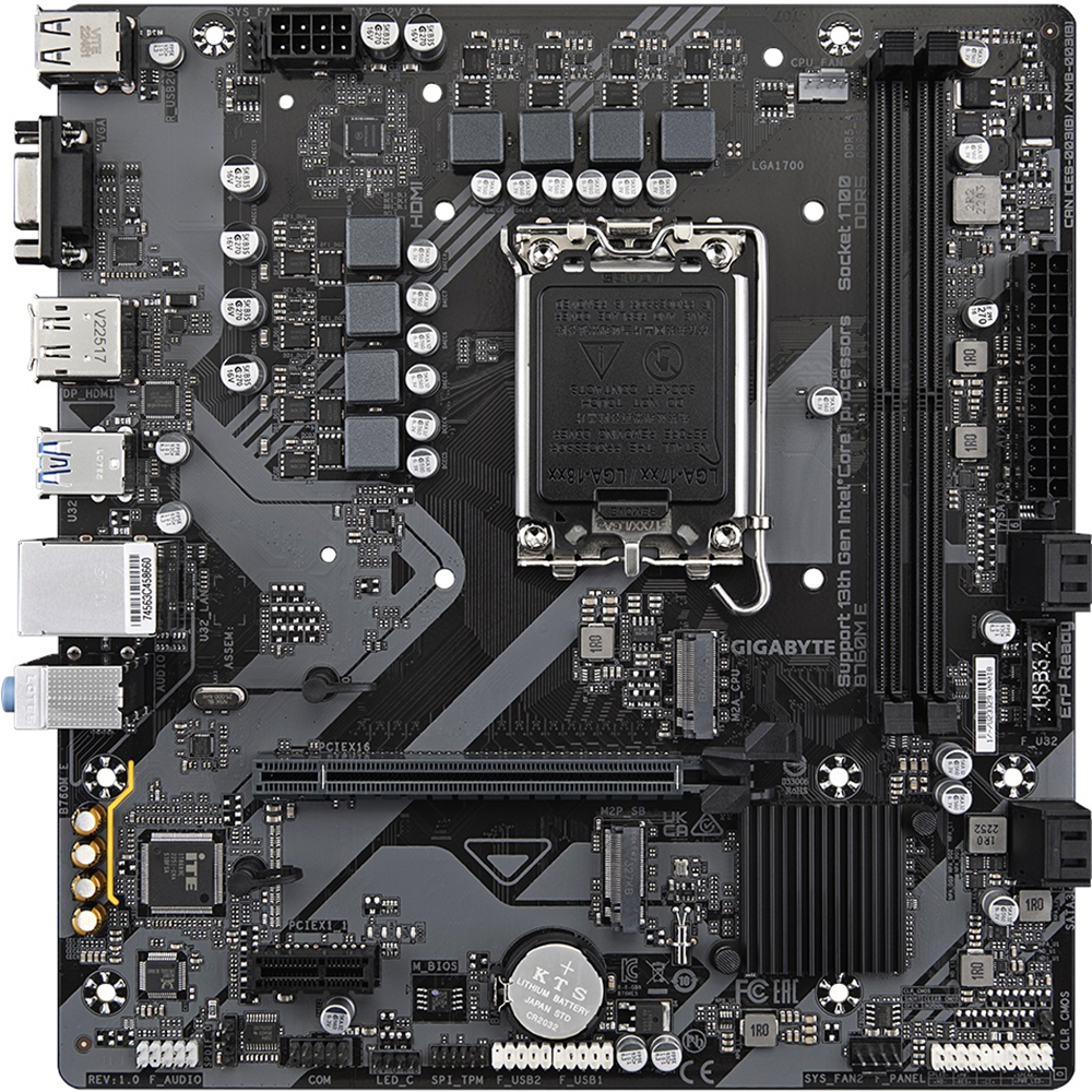 GIGABYTE B760M-E DDR5 HDMI VGA DP PCIe 4.0 16X 1700p mATX 