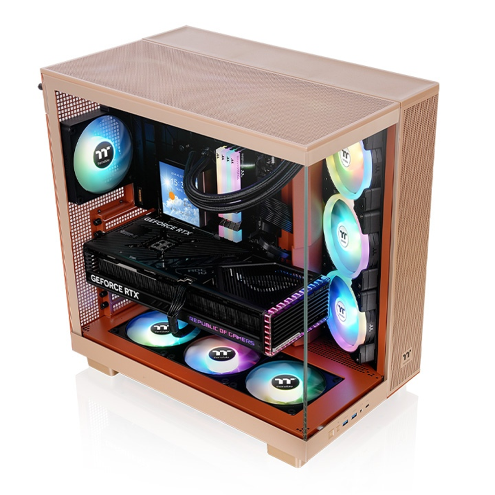 THERMALTAKE VIEW380XL CA-11E-00MGWN-00 4-ARGB Fanlı Gaming Mid-Tower PC Kasası Kum Rengi