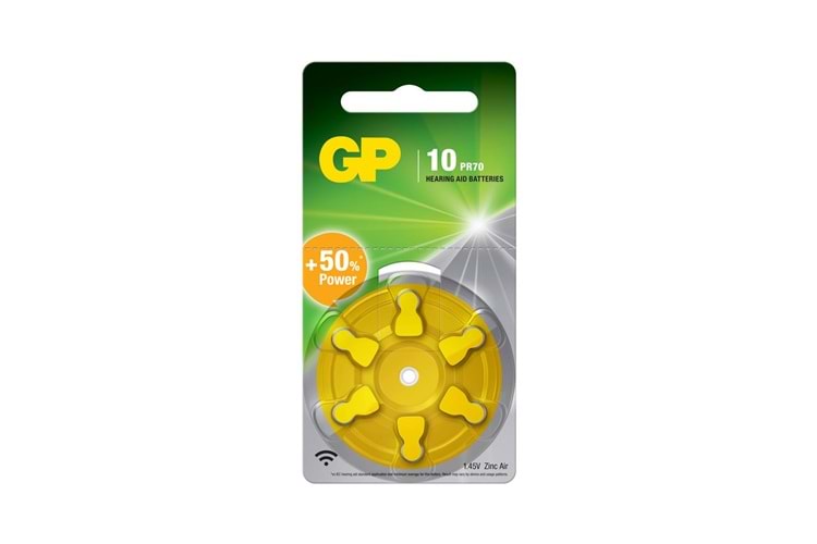 GP ZA10 1.4V Düğme Kulaklık Pili 6'lı Paket