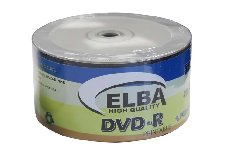 Elba Dvd-R 4,7GB-120MIN 50li 16X Printable Dvd-R Shrink