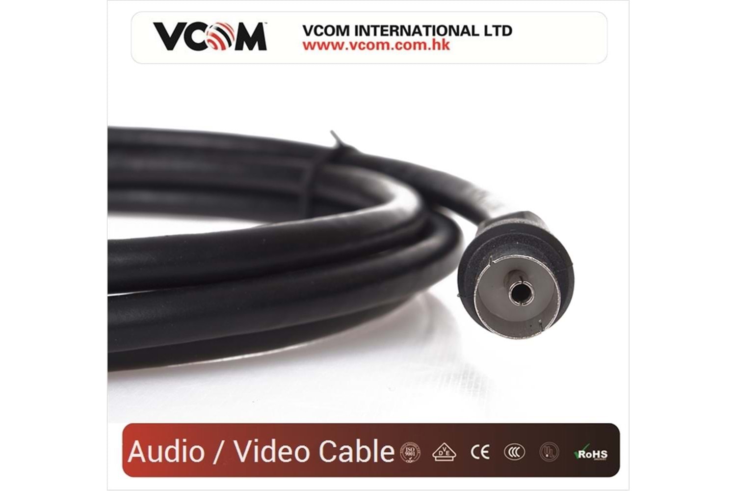 Vcom CV602-B 10mt Analog Siyah Tv Uzatma