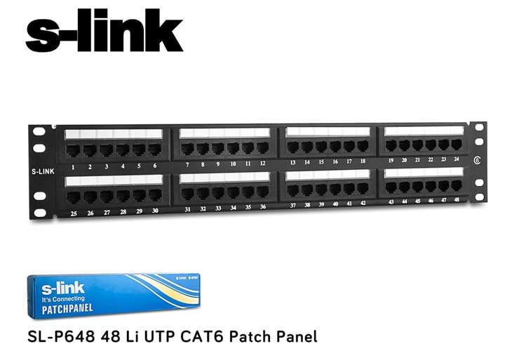 S-link SL-P648 48 Port Cat6 Utp Patch Panel