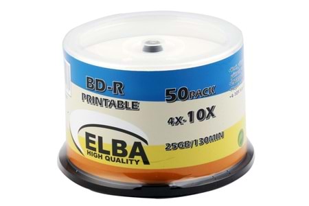 Elba Blu-Ray BD-R 10X 25GB 50Lİ Cake Box Prıntable