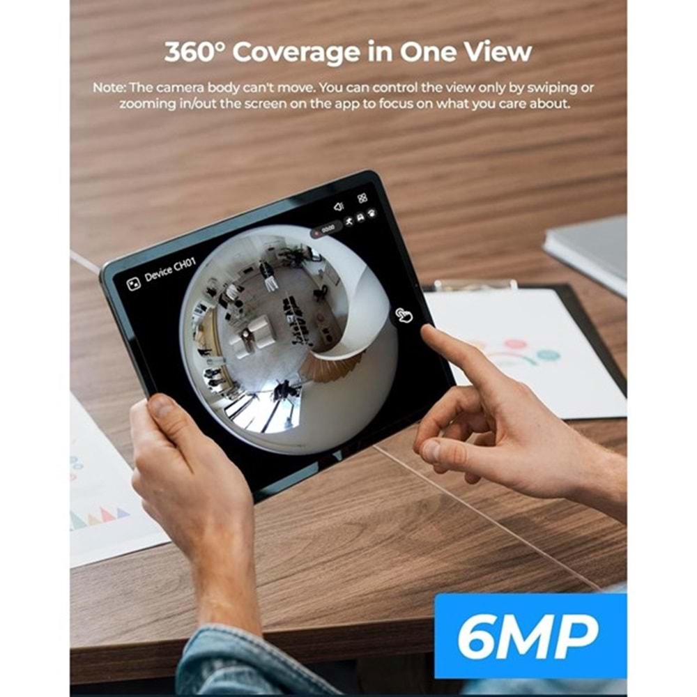 REOLINK 6MP Panoramik 1.92mm IP Kamera Dahili Siren Çift Yönlü Ses FE-P