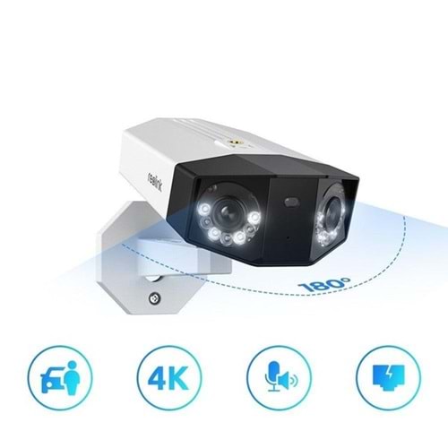 REOLINK 8MP Panoramik 3.2mm 180° Çift Lensli Wıfı Kablosuz IP Kamera Duo 2