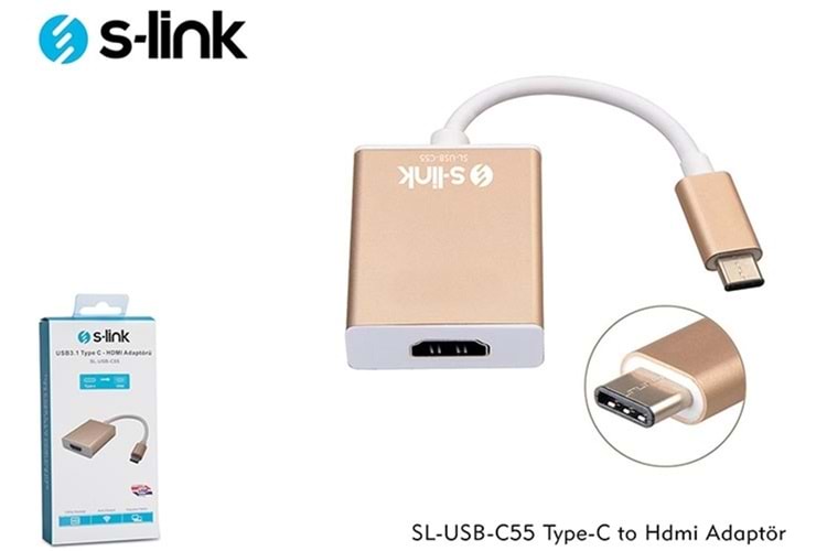S-link SL-USB-C55 Type-C to Type-C to Hdmi Adaptör
