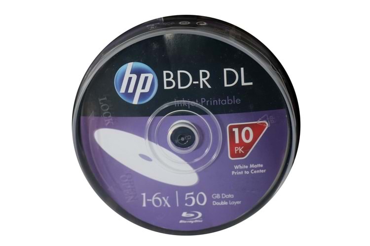 Hp Blu-Ray Bd-R 6X 50Gb 10Lu Cake Box Prıntable Baskı Yapılabilir Blu-Ray Dvd