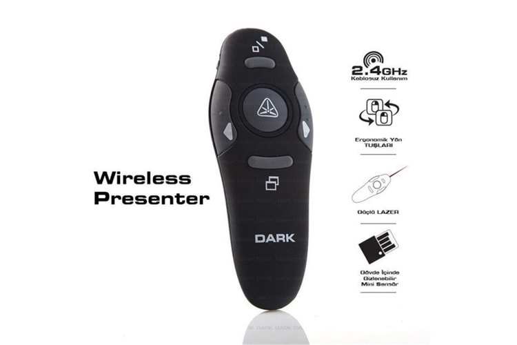 Dark DK-AC-WP03, USB, Kablosuz Presenter RF,Sunum