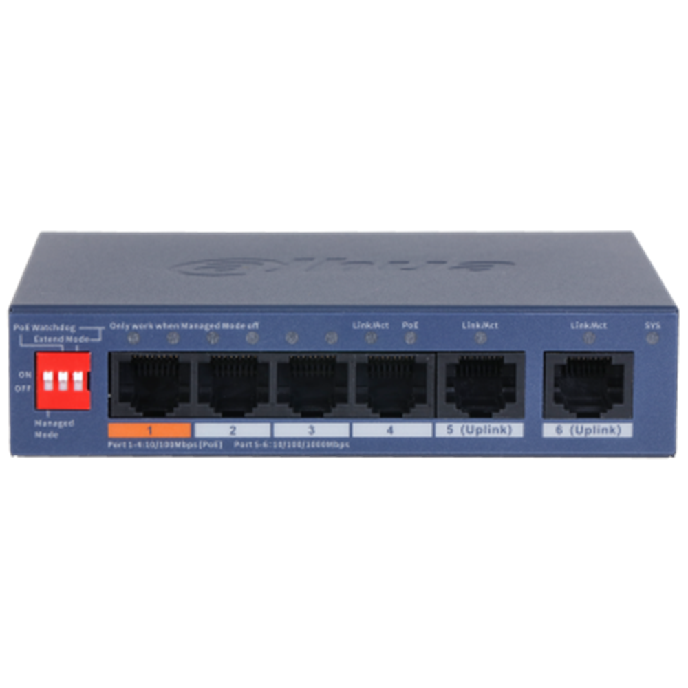 DAHUA 6port 60w PoE 2-UPLINK Yönetilebilir Switch CS4006-4ET2GT-60