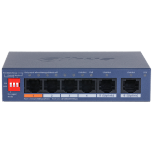 DAHUA 6port 60w PoE 2-UPLINK Yönetilebilir Switch CS4006-4ET2GT-60