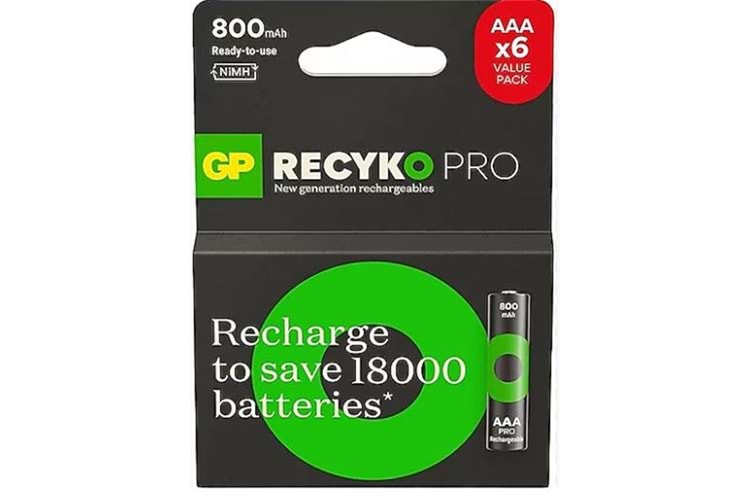 Gp AAA 850 mAh Şarjlı İnce Kalem Pil 4+2'li Paket Recyko GPHCH83BOK