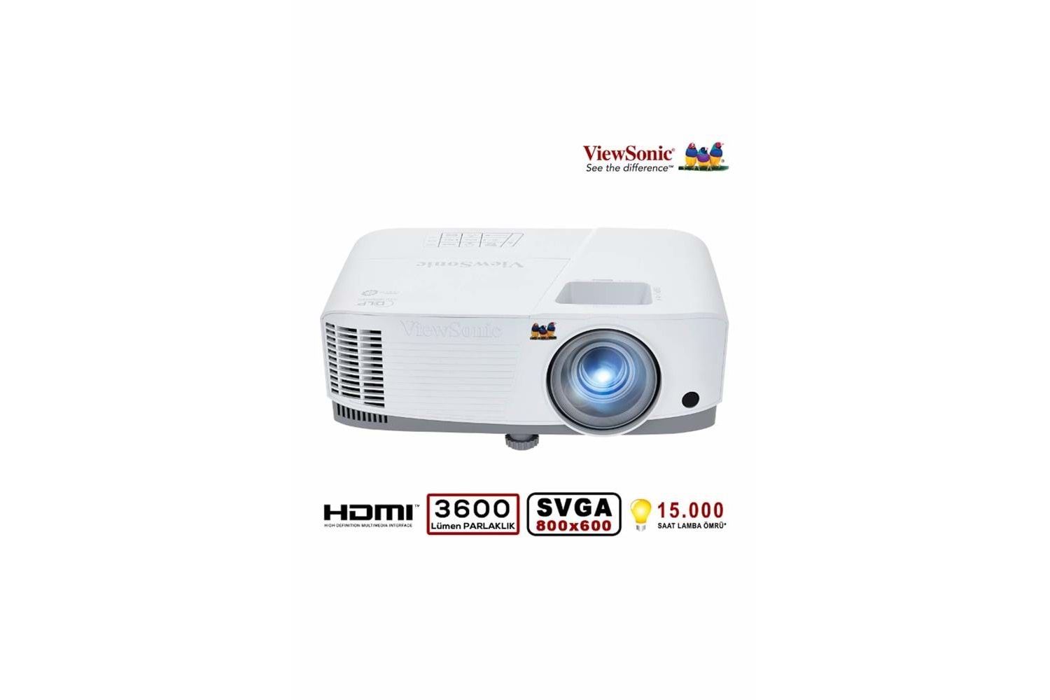 Viewsonic PA503S 3800 Ansilümen 800x600 SVGA 3D DLP Projeksiyon Cihazı