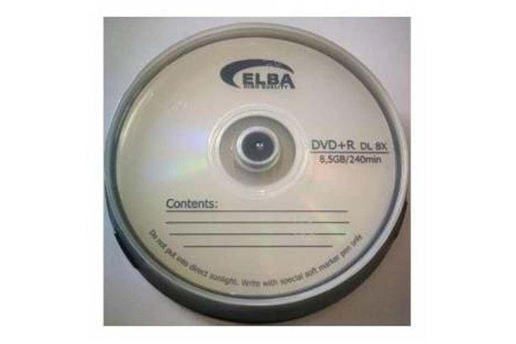 Elba DVD+R 8.5GB DL 240MIN 8X 10 lu Cakebox