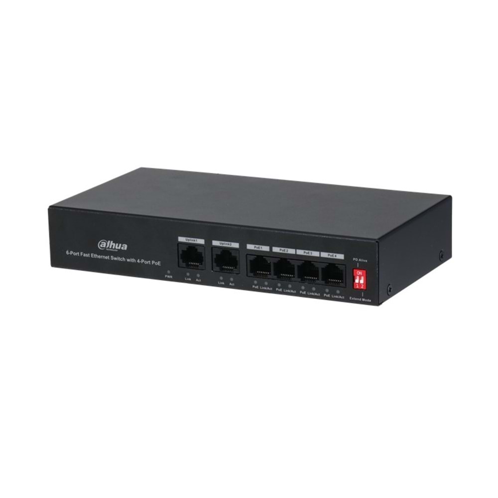 DAHUA 6port 36w PoE Yönetilemez Switch DH-S3006-4ET-36