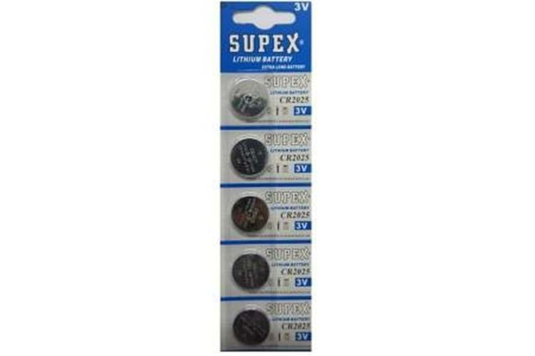 Supex Cr2025 3V Lityum 5Li Blister Pil