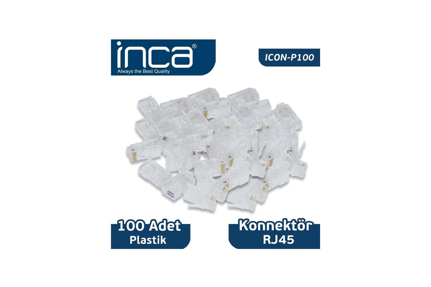 INCA Icon-p100 Cat6 Rj-45 Plastik 100lü Konnektör