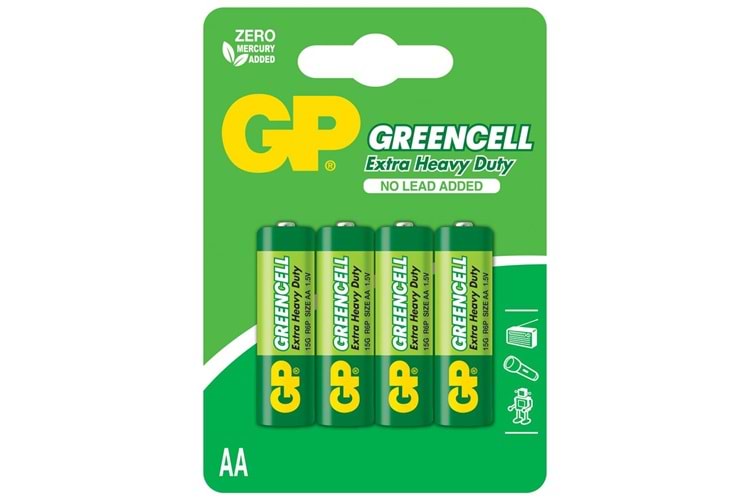 GP Greencel R6 AA Boy Çinko Kalem Pil 4'lü Paket GP15G-U4