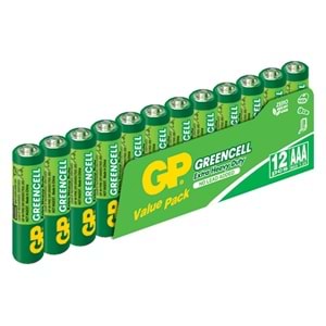 GP Greencel R03 AAA Boy İnce Çinko Kalem Pil 12'li Paket GP24G-VS12