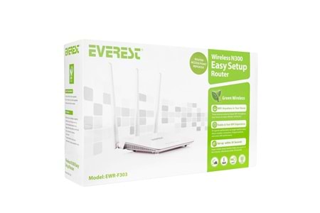 Everest EWR-F303 300Mbps 2.4GHz 3x5dBi Anten 1xWAN 3xLAN Repeater+AP+WISP Destekli Wireless Router